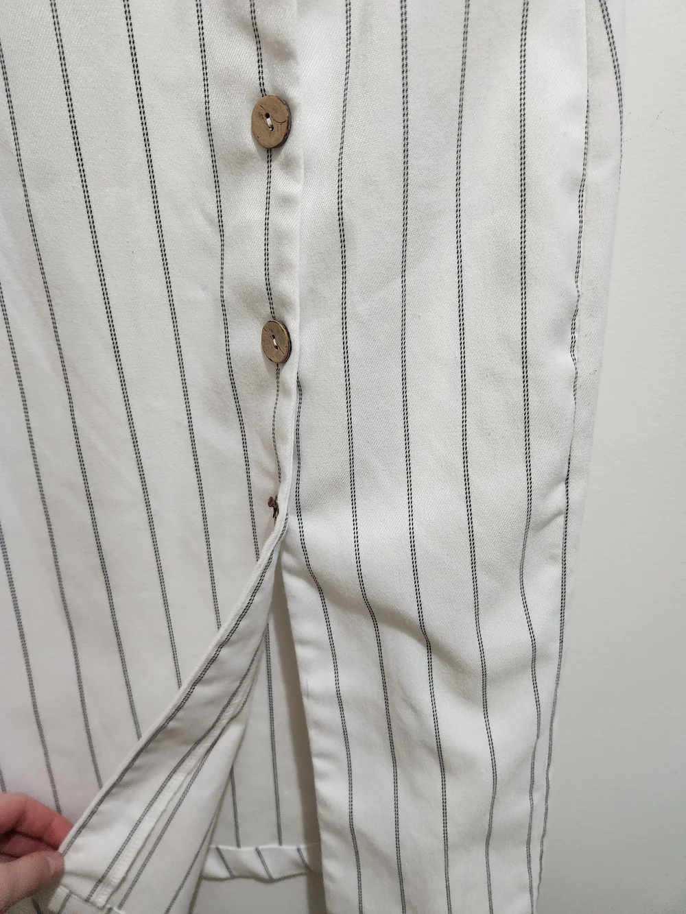 Ardene White Striped Button-Front Midi Dress - Picture 5 of 10